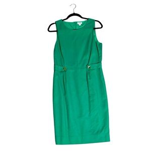 J. Crew Kelly green sleeveless dress with gold button details